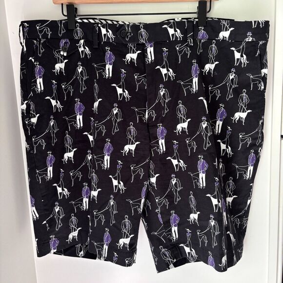 POLO GOLF Ralph Lauren Grayhound Dogs Chino Short Big Man's 42 Stretch Cotton - Picture 1 of 10
